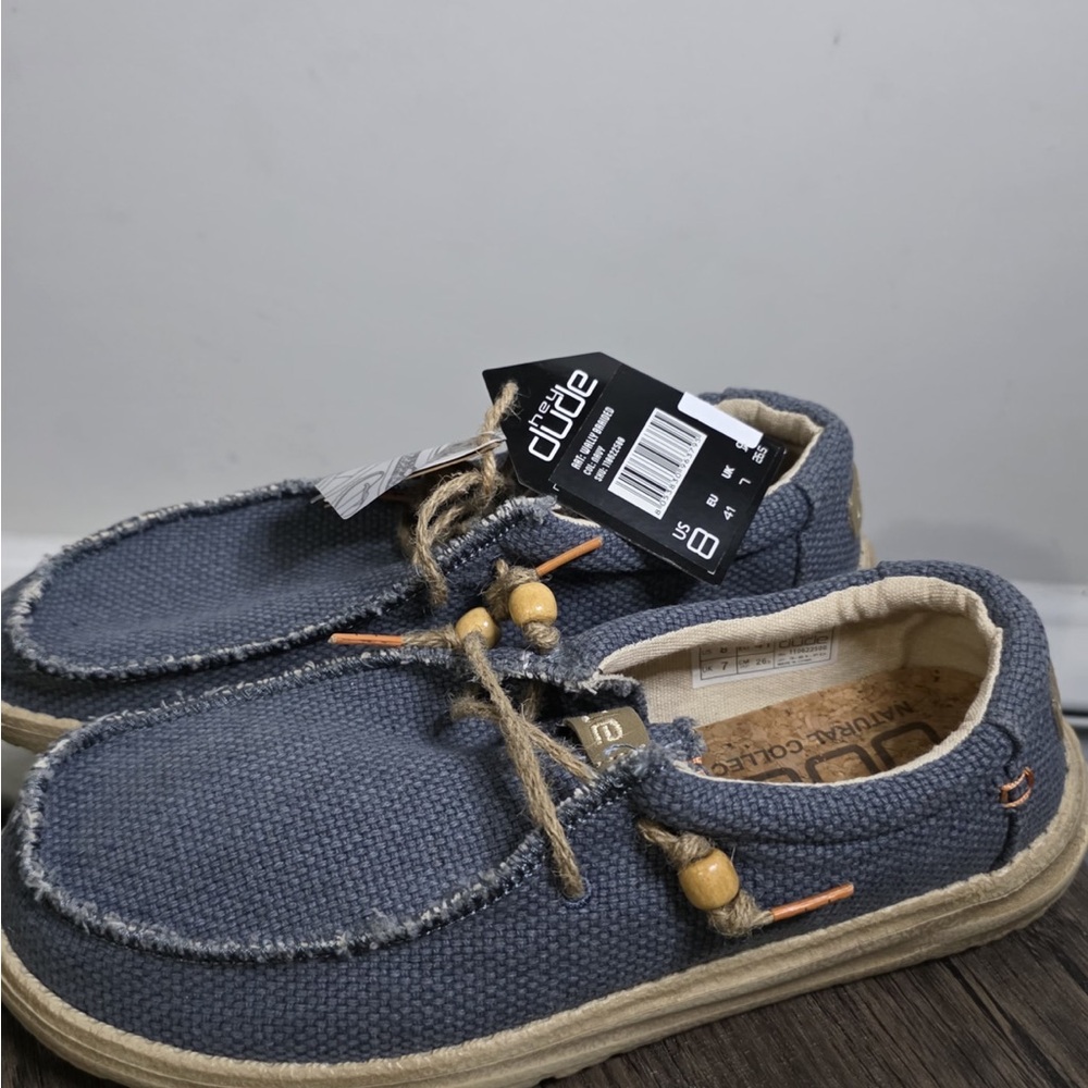 Hey Dude Blue and Tan Loafers Slip-Ons